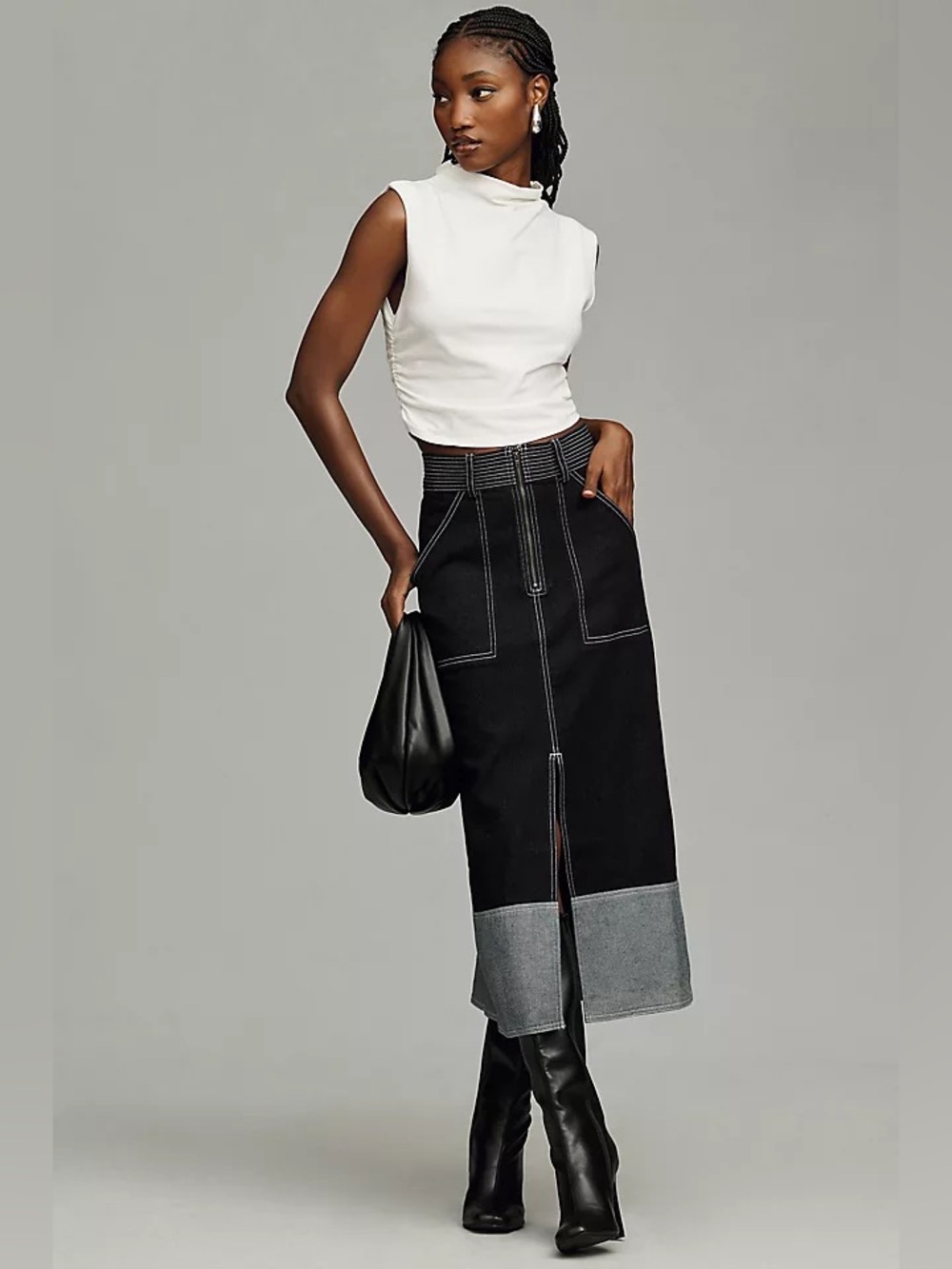 Pilcro Midi Denim Skirt Size 8